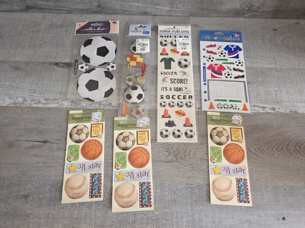 Scrapbooking Soccer Balls Stickers Sports Lot b101